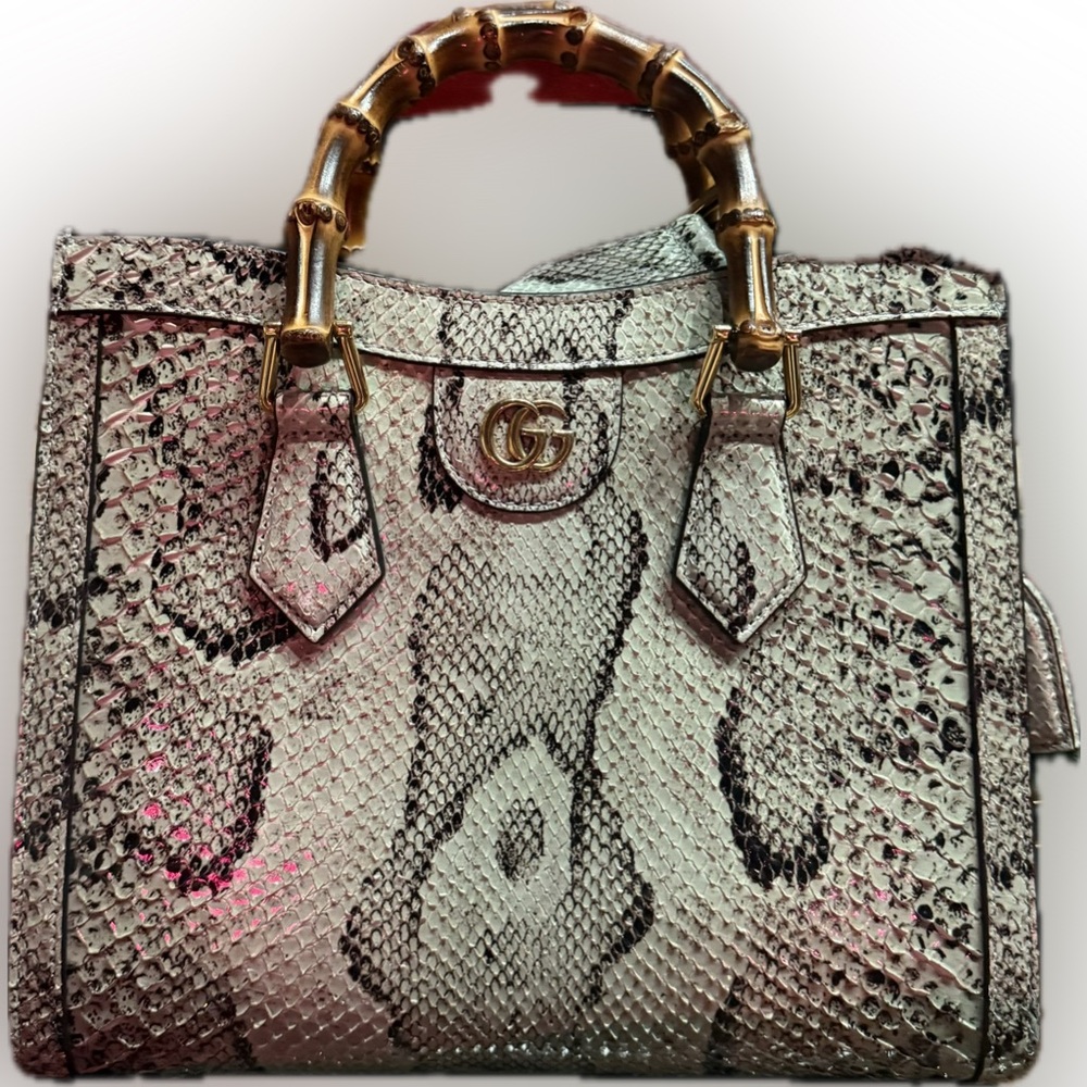 Authentic Gucci Small Diana In Blue Python - image 2